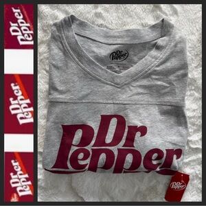 NWT Dr Pepper Boyfriend Fit V-Neck Tee